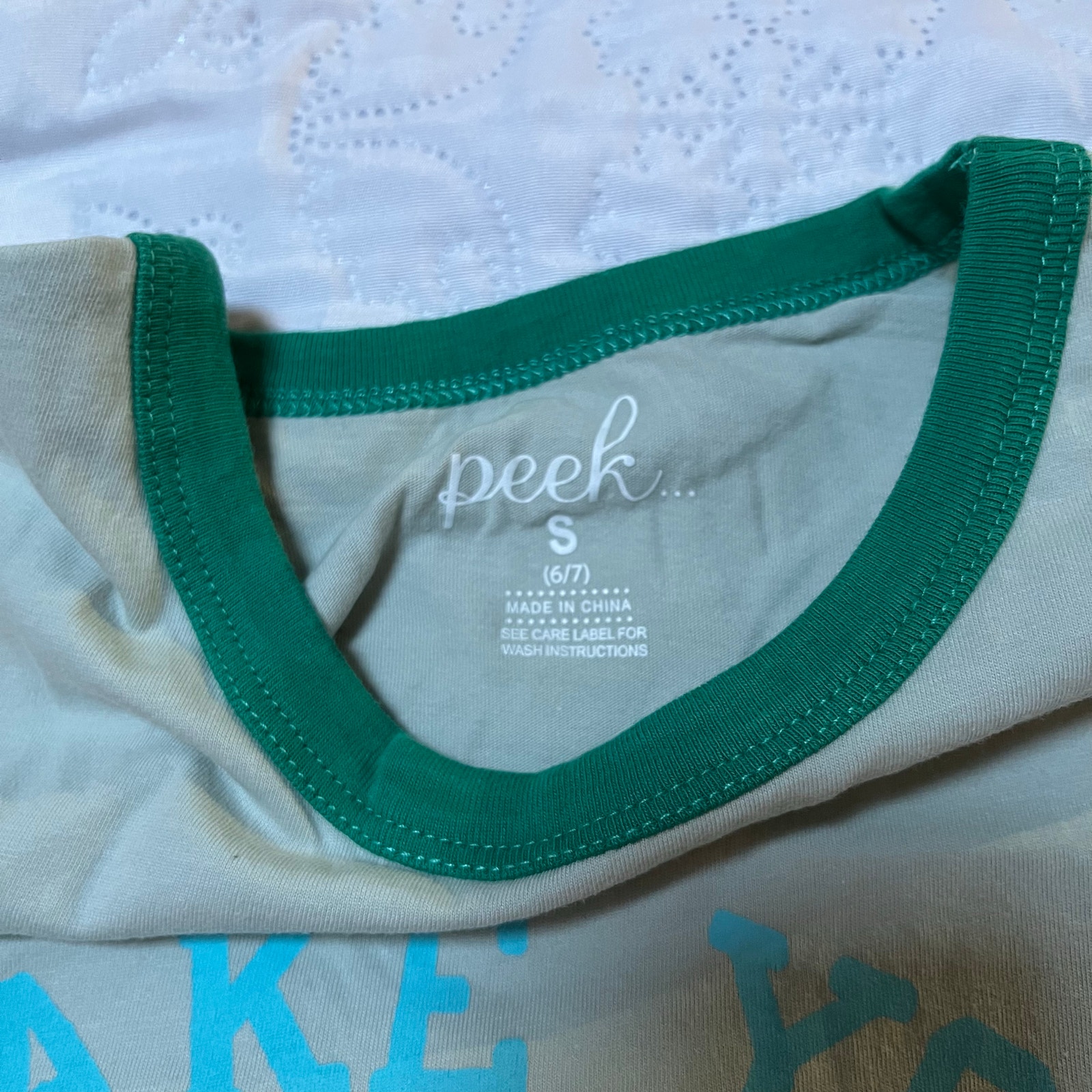 Nwt Peek Smiley Face Shamrock Ringer Tee Size 6/7 — image 3 of 3
